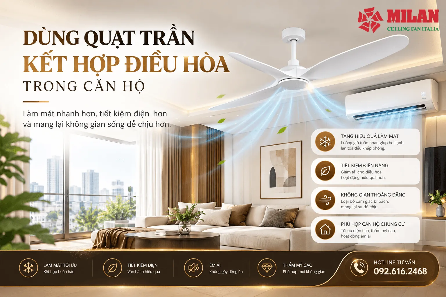 quạt trần và điều hoà